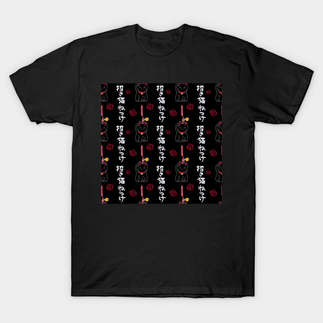 Maneki neko T-Shirt by runlenarun